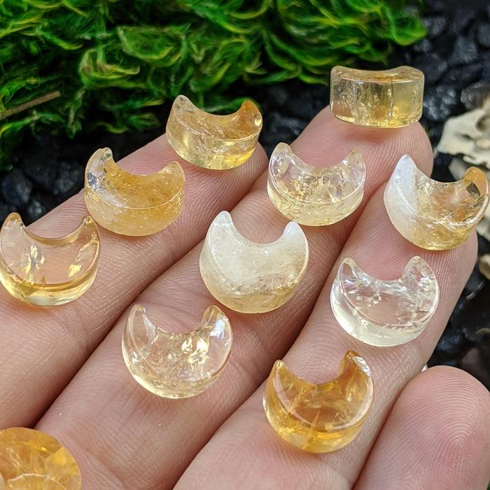 Mini Brazilian Citrine Crescent Moons