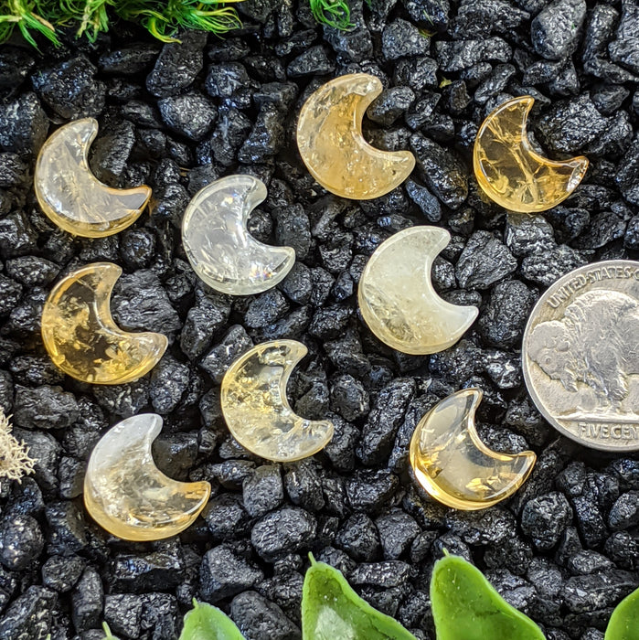 Mini Brazilian Citrine Crescent Moons