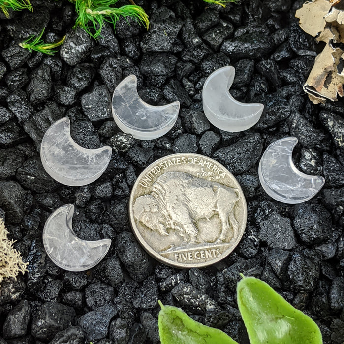 Mini Brazilian Rose Quartz Crescent Moons