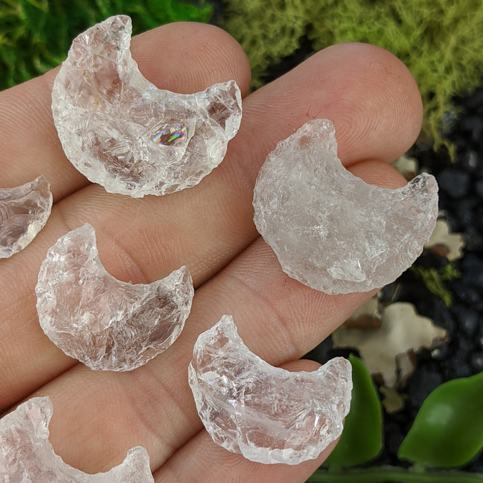 Quartz Knapped Crescent Moons