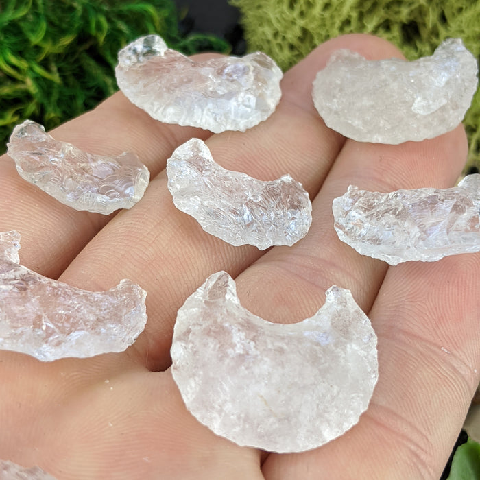 Quartz Knapped Crescent Moons