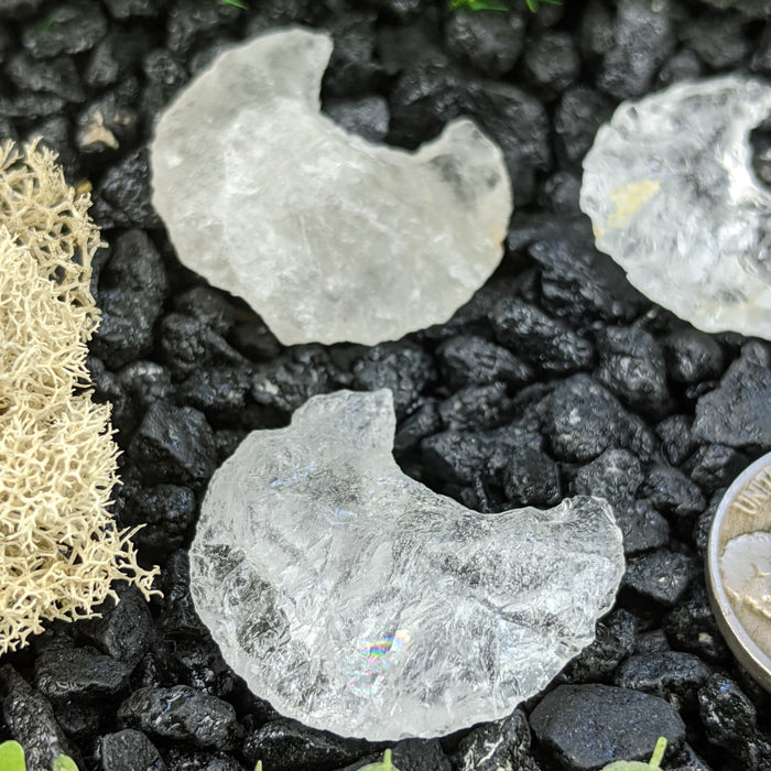 Quartz Knapped Crescent Moons