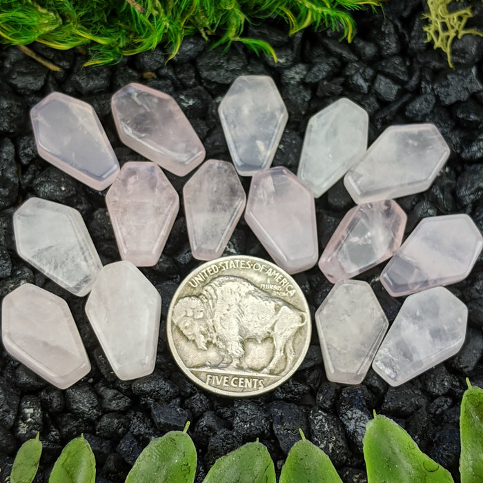 Mini Brazilian Rose Quartz Coffins