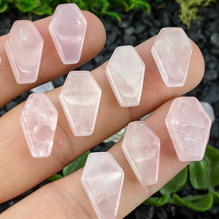 Mini Brazilian Rose Quartz Coffins