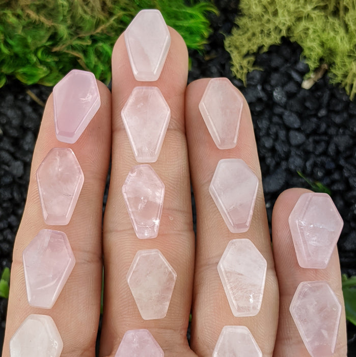 Mini Brazilian Rose Quartz Coffins