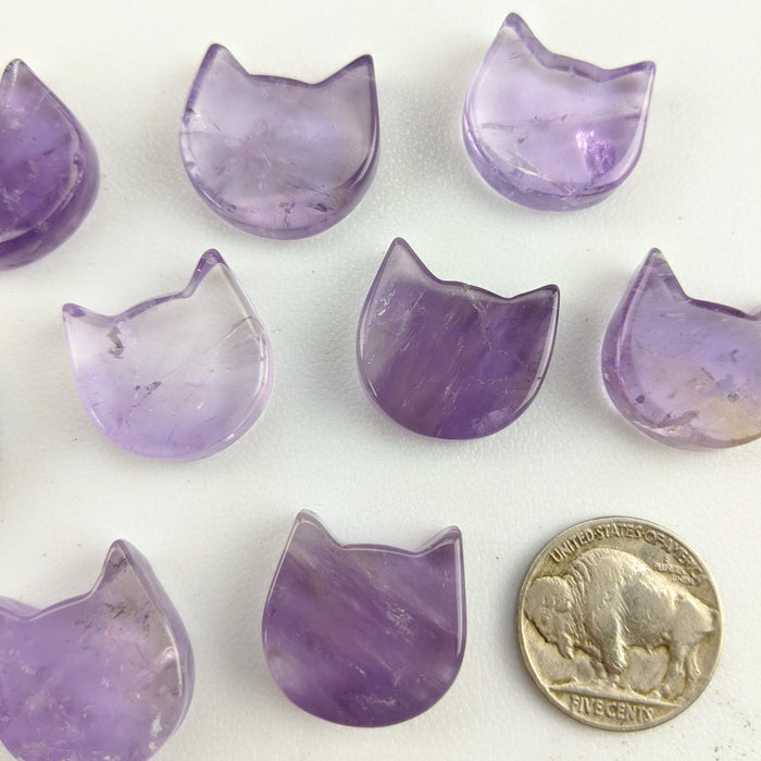 Mini Amethyst Cat Heads