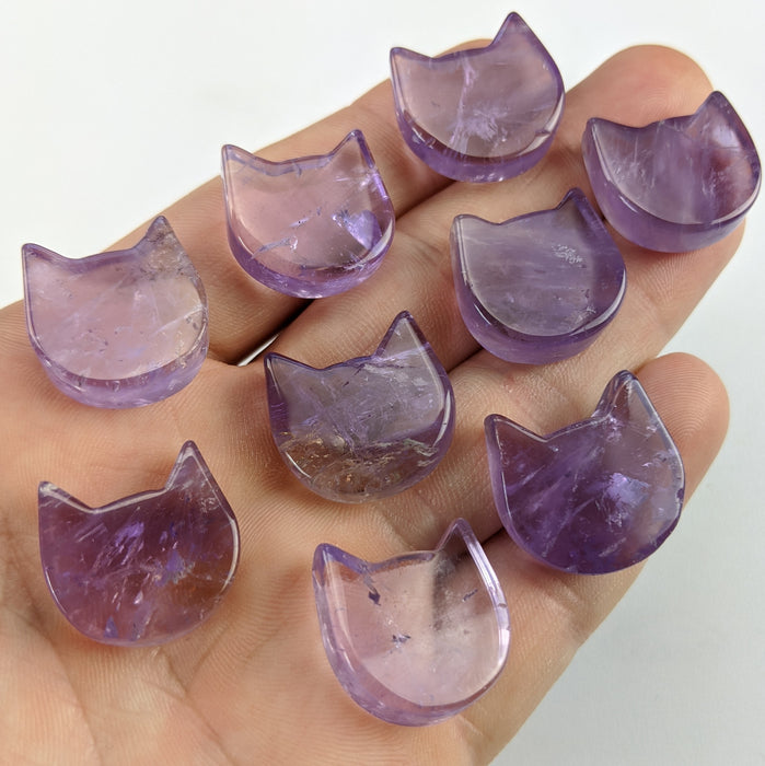 Mini Amethyst Cat Heads