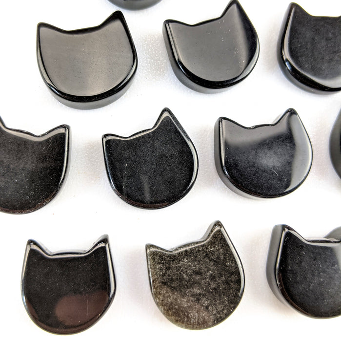 Mini Brazilian Obsidian Cat Heads