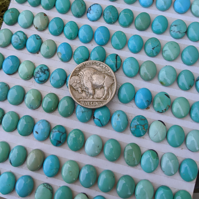 Turquoise Oval Cabochons, 7x9mm