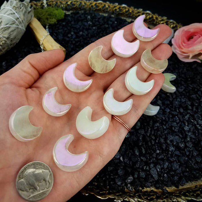 Aura Rose Quartz Moons