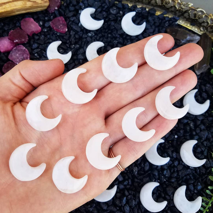 White Quartz Crescent Moons