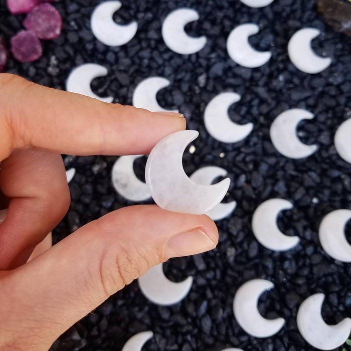 White Quartz Crescent Moons