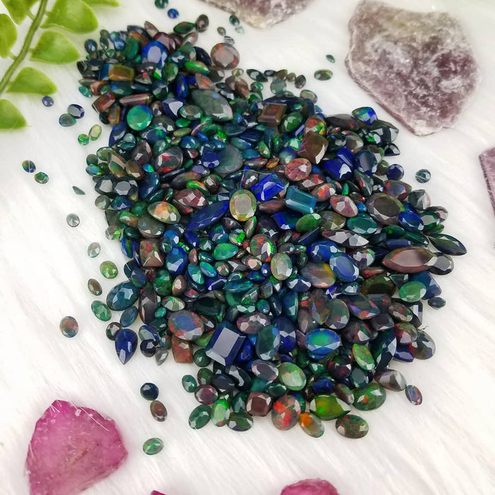 Faceted Smoked Black Welo Opal 5 carat Set