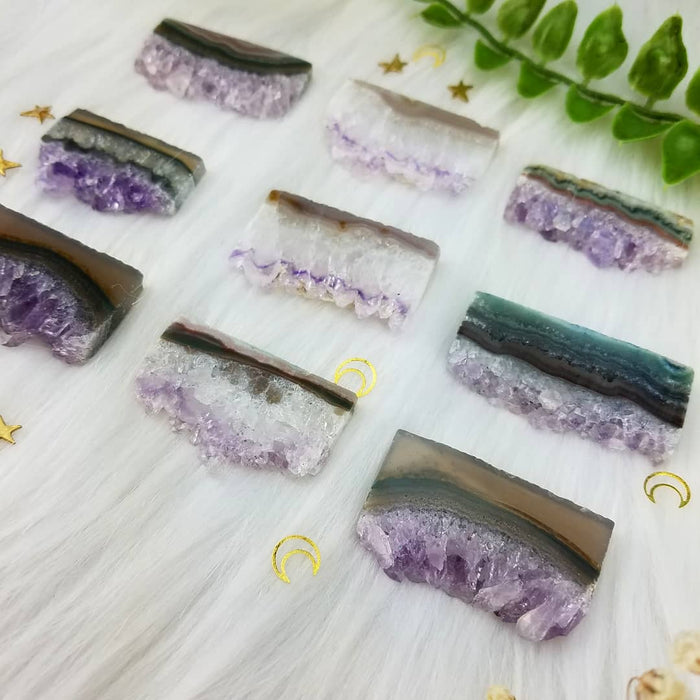 Amethyst, Quartz with Agate Long Slices