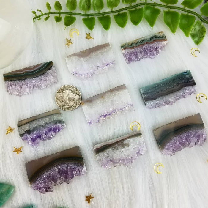 Amethyst, Quartz with Agate Long Slices