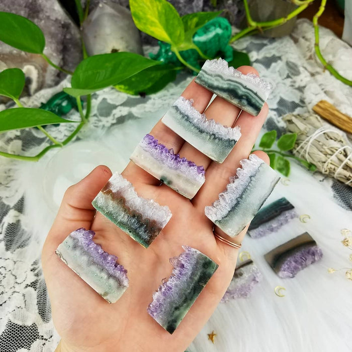 Amethyst, Quartz with Agate Long Slices