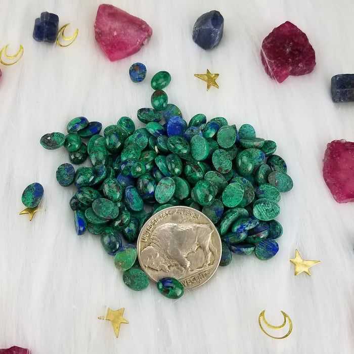 Azurite-Malachite Cabochons, 5x7mm