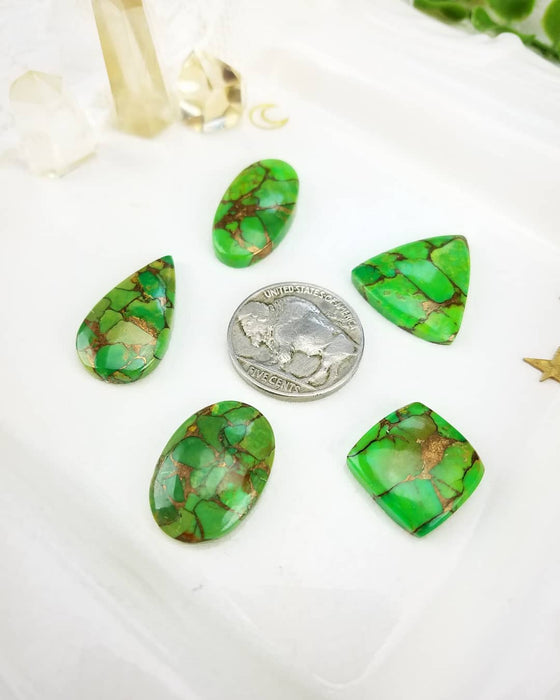 Green Mojave Turquoise Cabochons