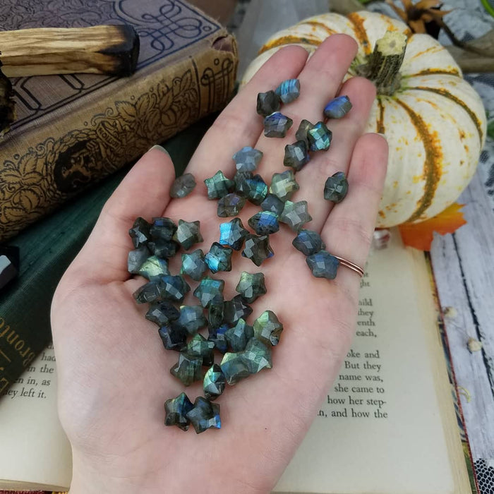 Faceted Labradorite Stars, 10mm