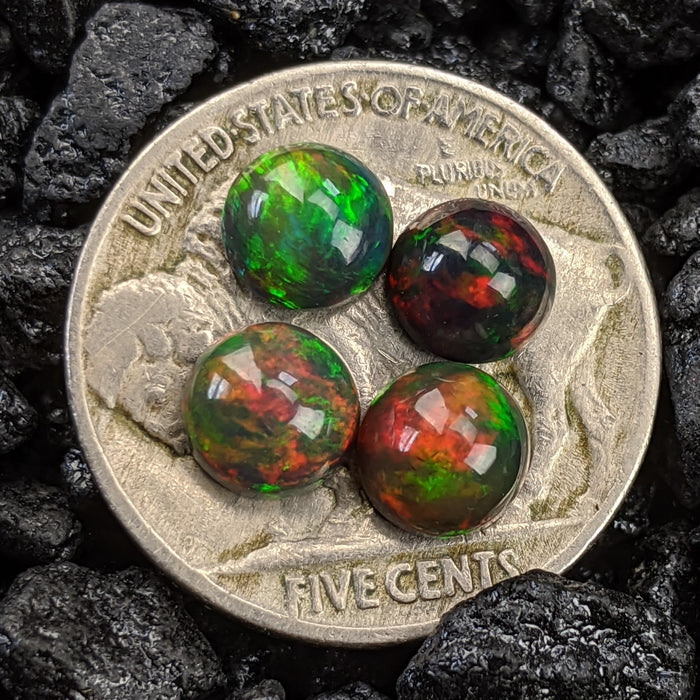 ~6mm Round Welo Smoked Black Opal Cabochons