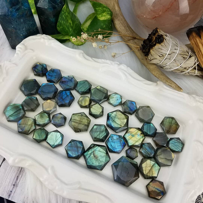 Labradorite Hexagonal Coins