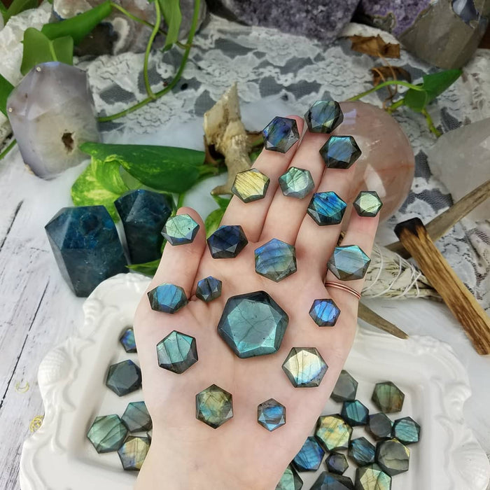 Labradorite Hexagonal Coins