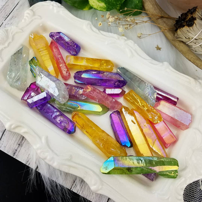 Aura Quartz Crystal Points, Spray Aura