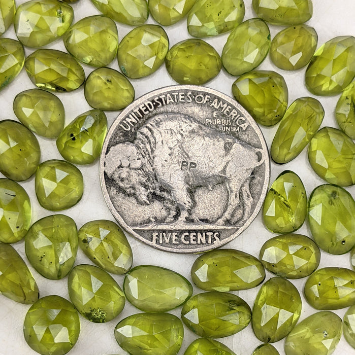 Peridot Rose Cut Cabochons