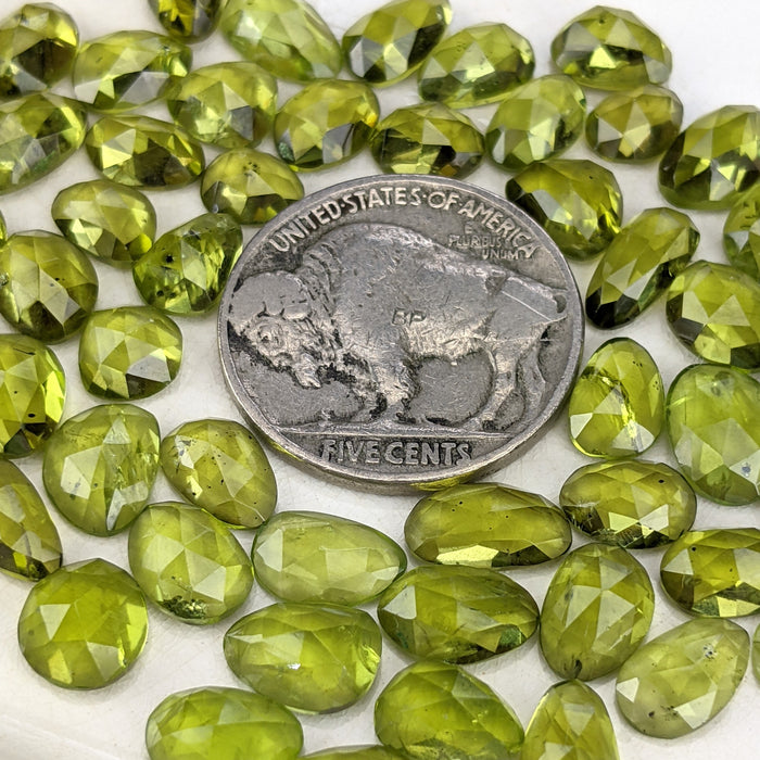 Peridot Rose Cut Cabochons