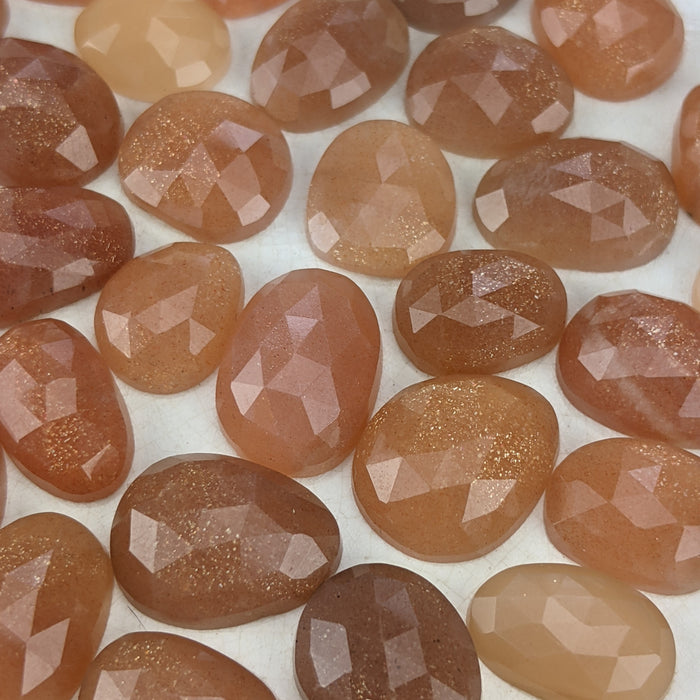 Peach Moonstone Rose Cut Cabochons