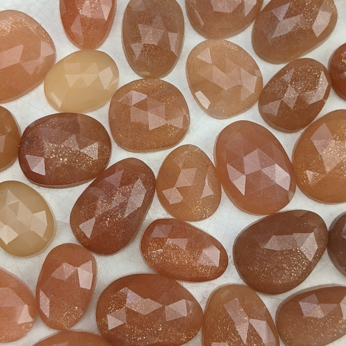 Peach Moonstone Rose Cut Cabochons