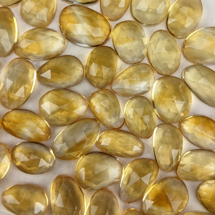 Citrine Rose Cut Cabochons, heat treated