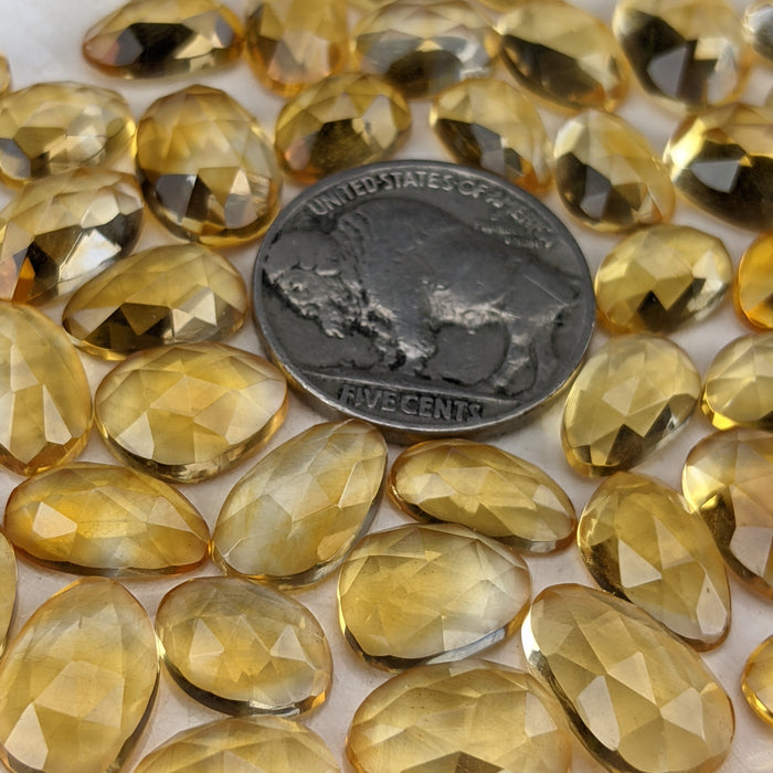 Citrine Rose Cut Cabochons, heat treated