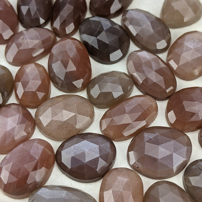 Chocolate Moonstone Rose Cut Cabochons