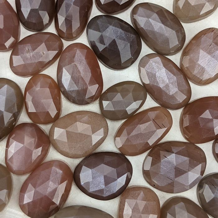 Chocolate Moonstone Rose Cut Cabochons