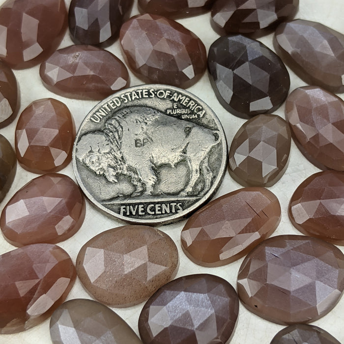 Chocolate Moonstone Rose Cut Cabochons