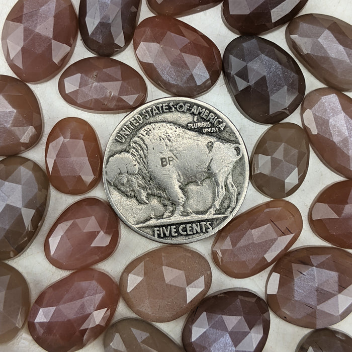 Chocolate Moonstone Rose Cut Cabochons