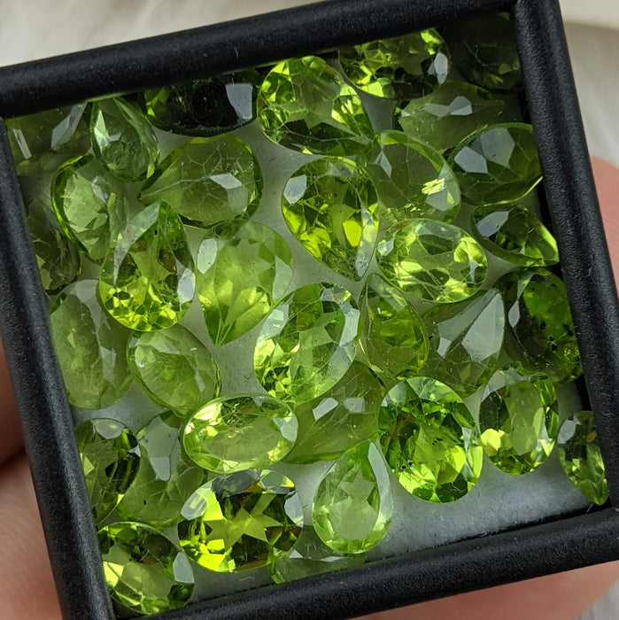 Peridot Facets, Mixed Quality