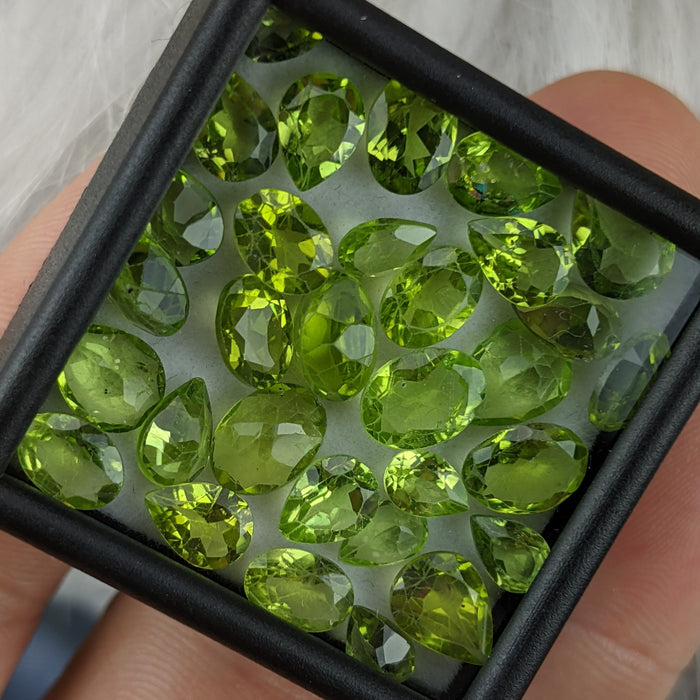 Peridot Facets, Mixed Quality