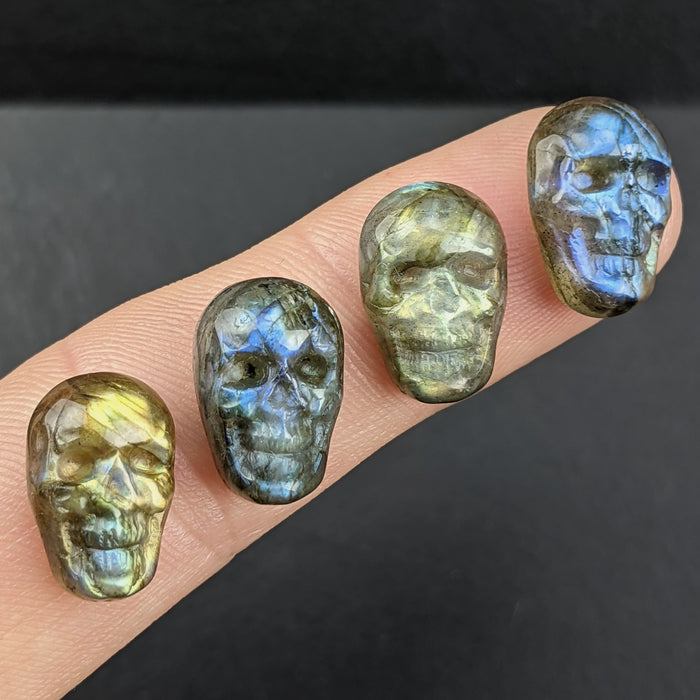 Labradorite Skull Cabochons, Mini