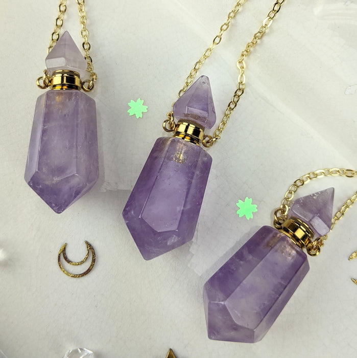 Amethyst Perfume Bottles, Double Terminated