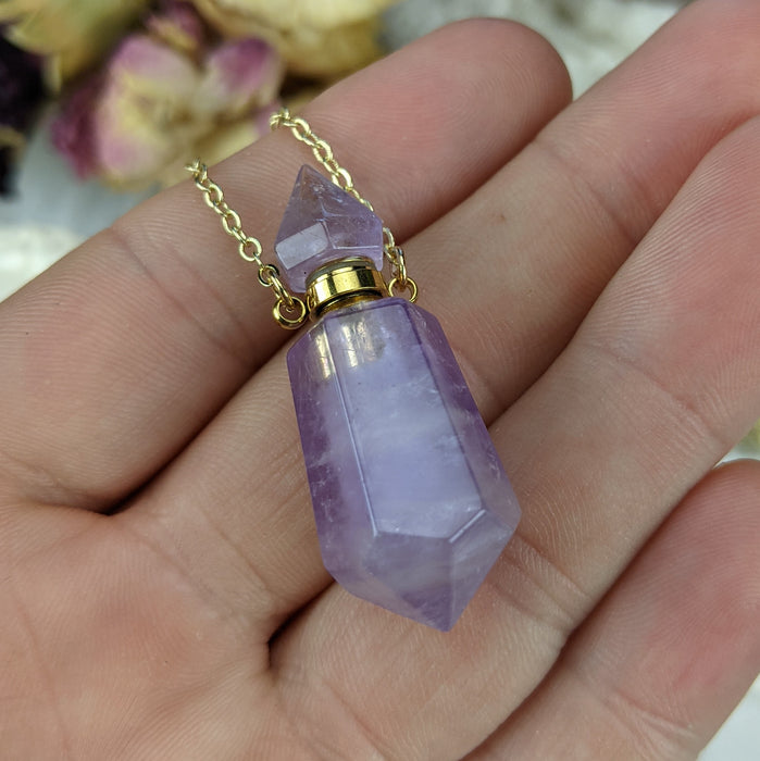 Amethyst Perfume Bottles, Double Terminated