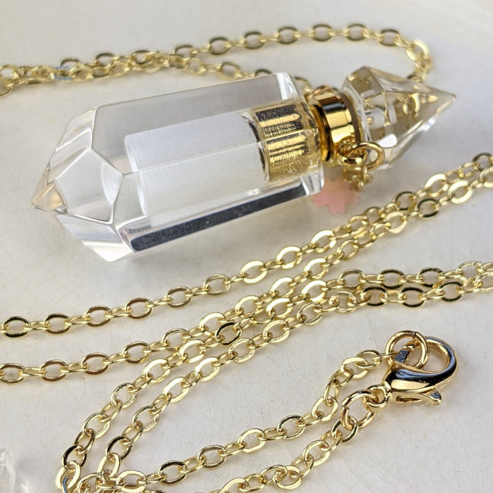 Clear Quartz Perfume Bottles, Double Terminated