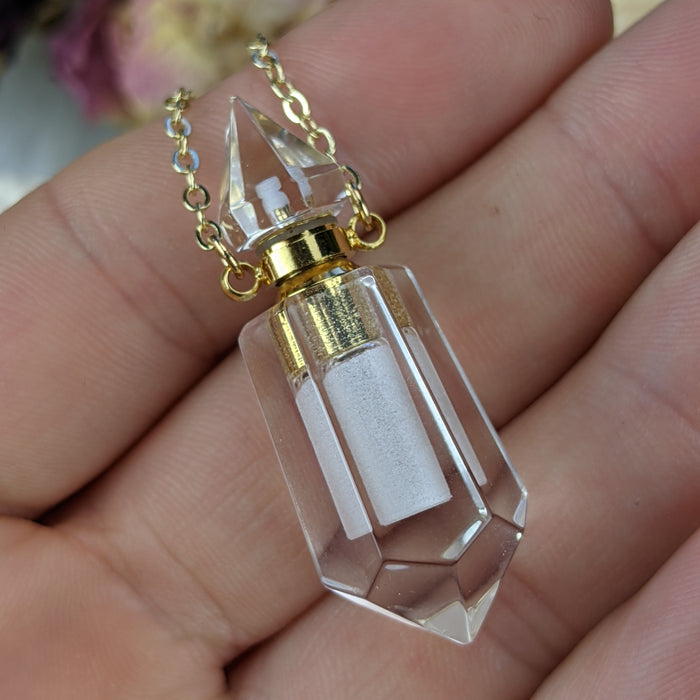 Clear Quartz Perfume Bottles, Double Terminated