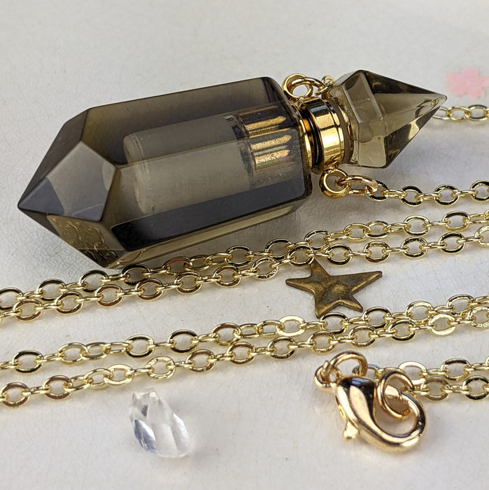 Smoky Quartz Perfume Bottles, Double Terminated