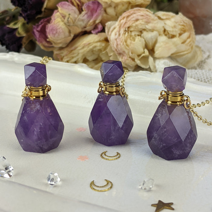 Crystal Perfume Bottles, Amethyst