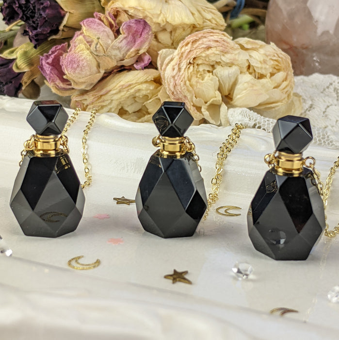 Crystal Perfume Bottles, Obsidian