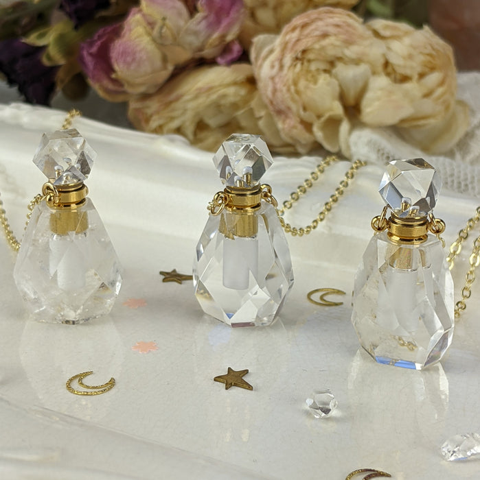 Crystal Perfume Bottles, Clear Quartz