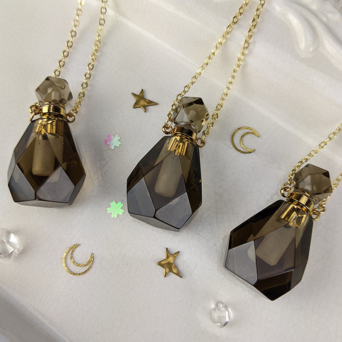 Crystal Perfume Bottles, Smoky Quartz