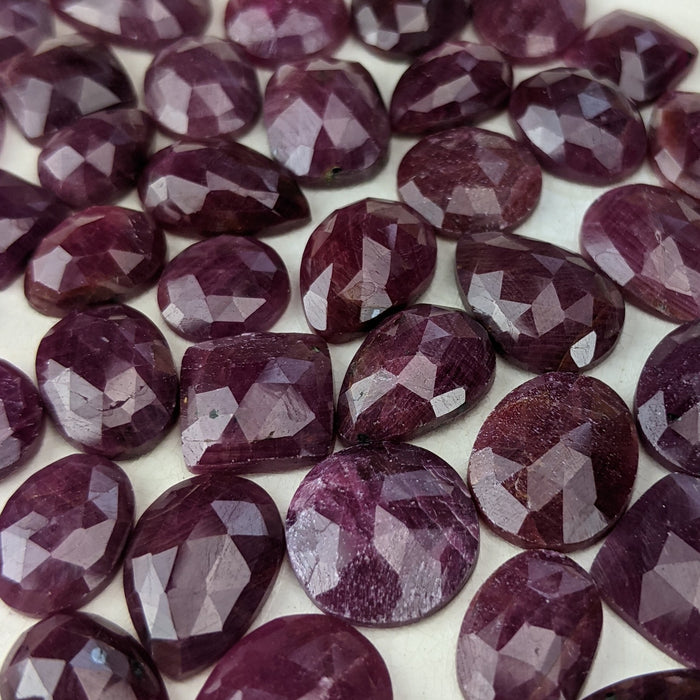 Ruby Rose Cut Cabochons